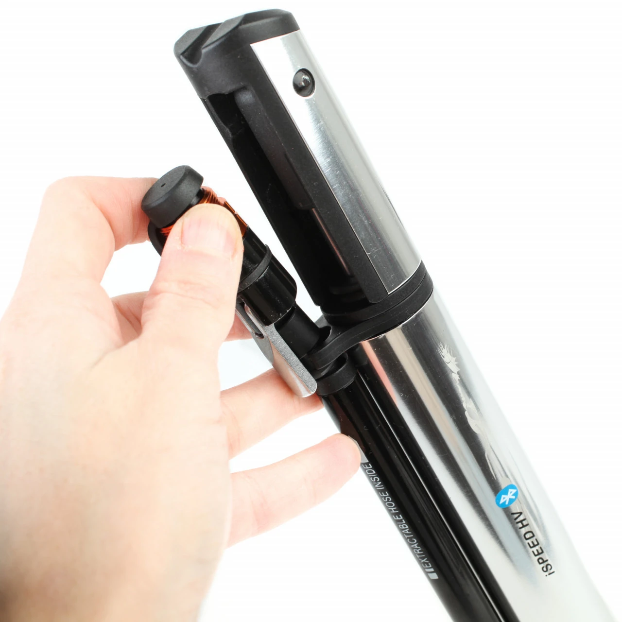 Airace ISpeed H2 G Bluetooth Mini-Standpumpe (238 G) Mit Digitaler App-Anzeige Bis 9,5 Bar (140 PSI) 5 Airace ISpeed H2 G Bluetooth Mini-Standpumpe (238 G) Mit Digitaler App-Anzeige Bis 9,5 Bar (140 PSI) – Bild 3